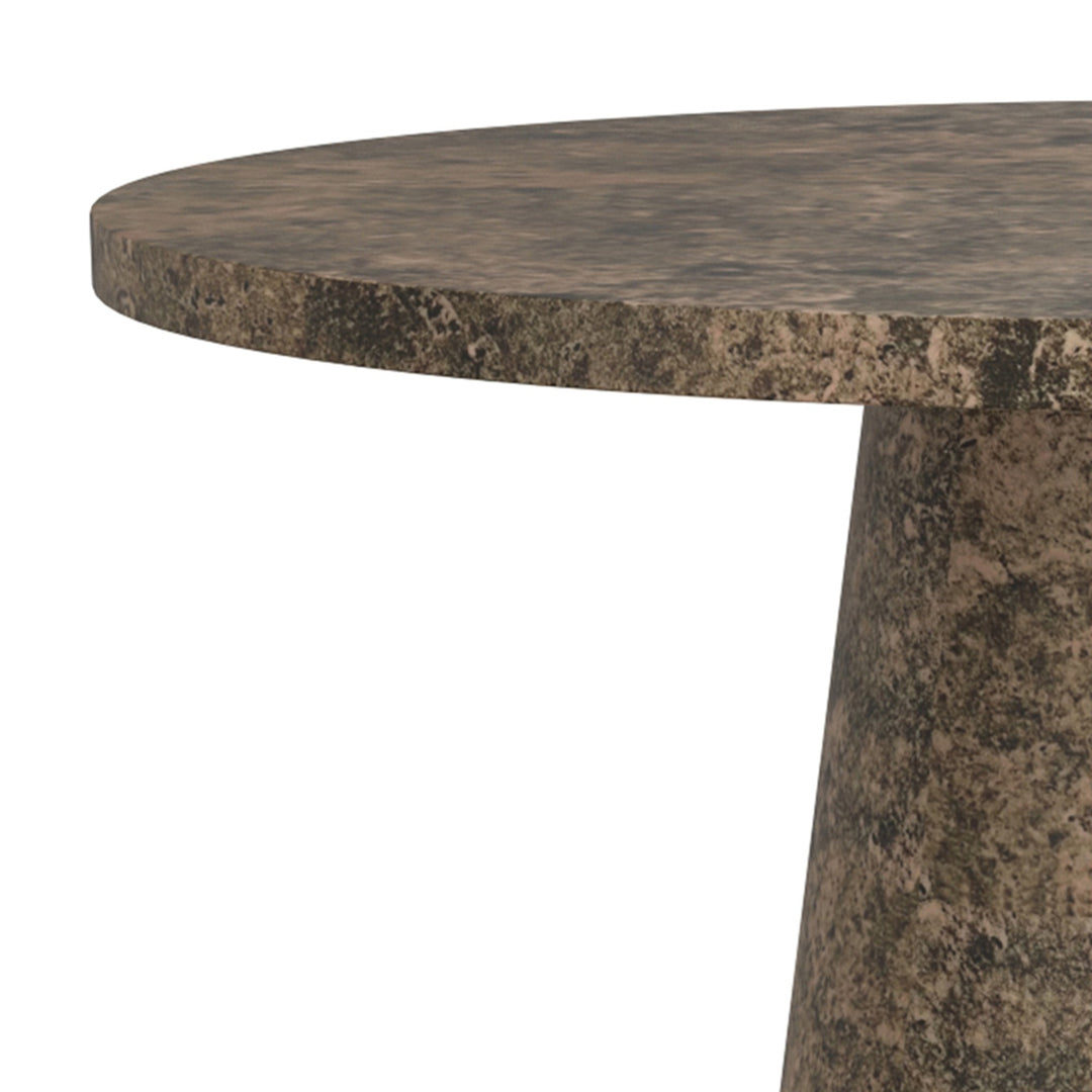 Norwick Modern Pedestal Dining Table – 48" Round Engineered Wood Table with Faux Stone Finish, Laminated Veneer Surface, Scratch & Water-Resistant Coating and Contemporary Design