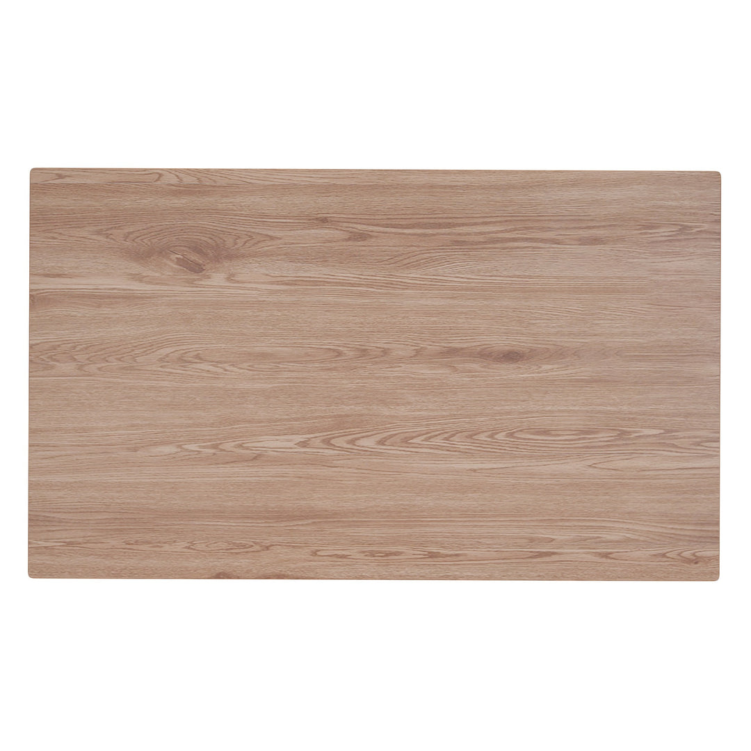 Orvyn Modern Dining Table – 63" Solid Engineered Wood Table with 2" Thick Laminated Veneer Natural Wood Grain Top, Black Metal X-Leg Base and Industrial Contemporary Design