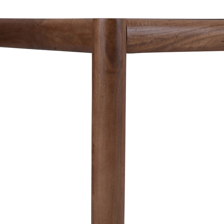 Corvane Mid-Century Modern Solid Wood Rectangular Dining Table – Walnut Finish with Sturdy Post Leg Design