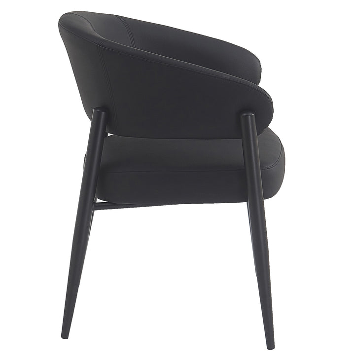 Zenora Upholstered Dining Chairs (Set of 2) – Modern Faux Leather Dining And Lounge Chairs with Matte Black Metal Legs