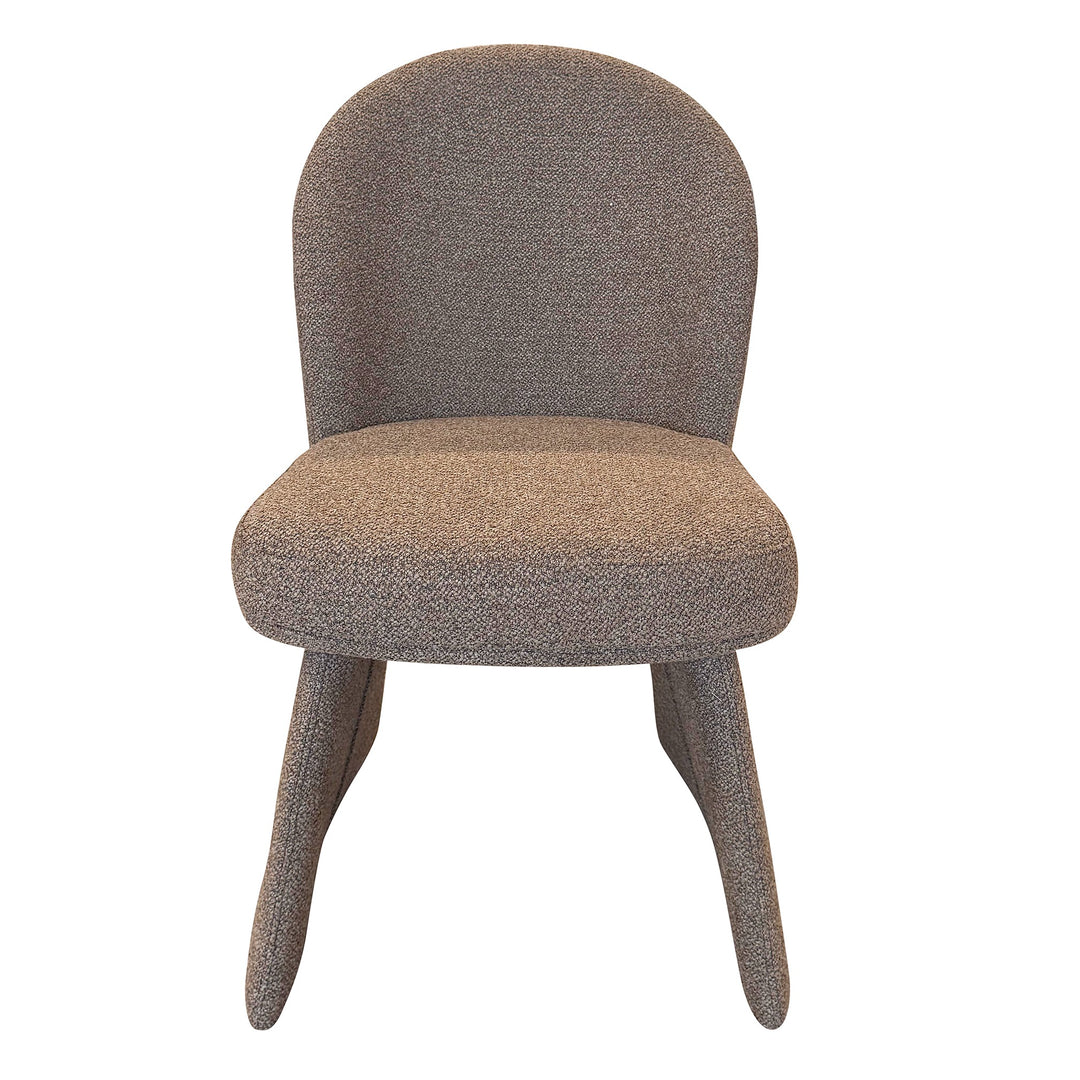 Montaro Modern Dining And Lounge Chair with Multi-Tone Boucle Fabric Upholstery, Curved Back & Splayed Legs