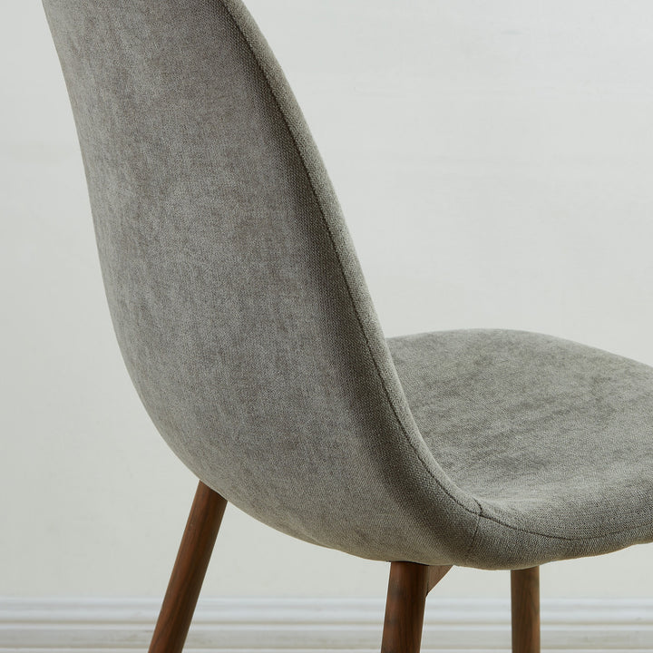 Eltravo Mid-Century Modern Chair – Set of 4 Curved Wood Frame Fabric Upholstered Chairs with Walnut Finish Metal Legs (Copy)