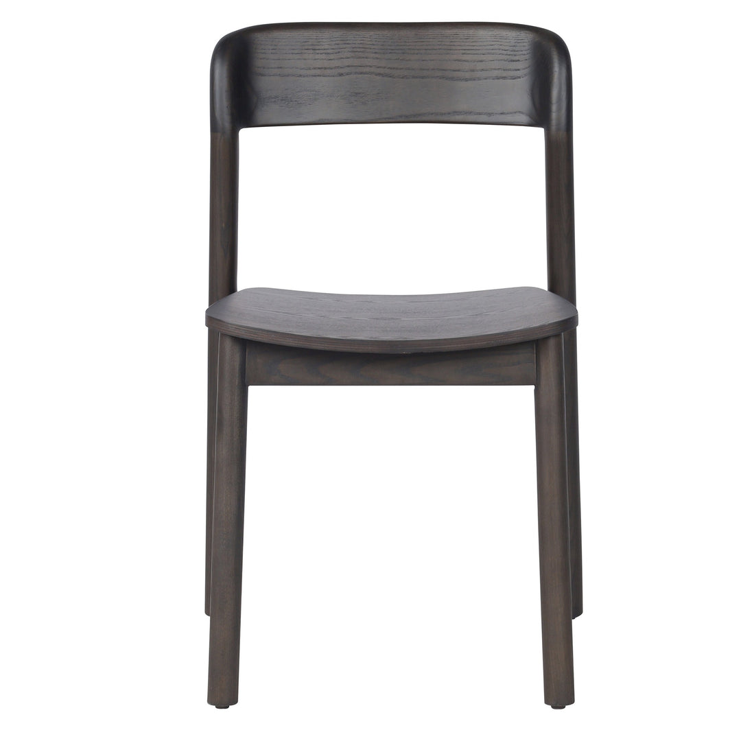 Bresca Mid-Century Modern Stackable Solid Wood Dining Chair, Mocha Finish (Set of 4)
