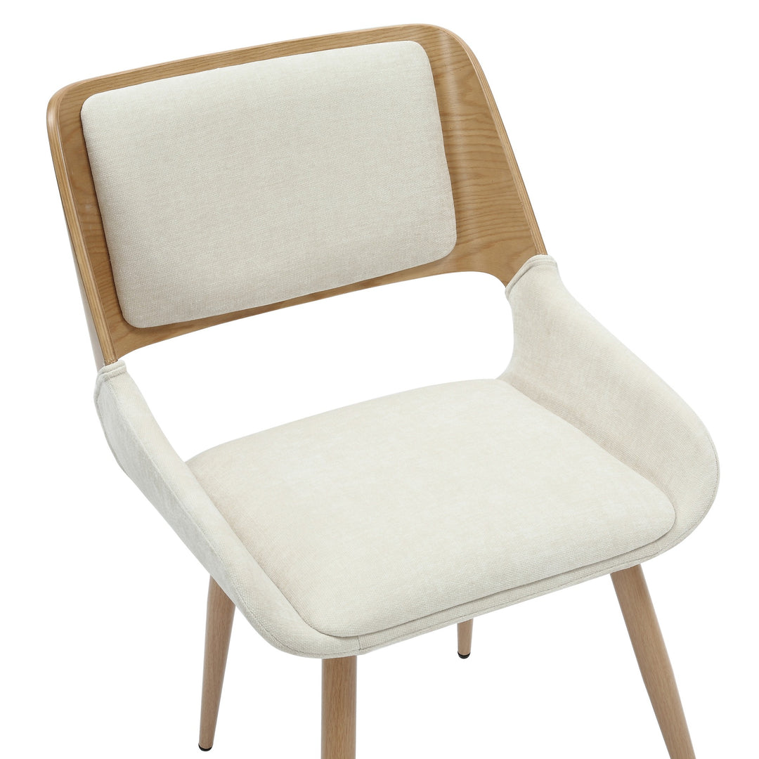 Modena Mid-Century Modern Dining And Accent Chair, Natural Wood Finish