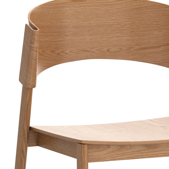 Cortina Mid-Century Modern Dining/Lounge Chair, Natural Finish (Set of 2)