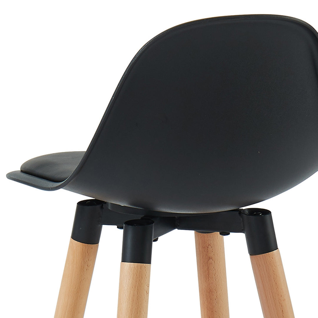 Lumetrix Counter Stool – Set of 2, 26" Curved ABS Seat Faux Leather Upholstered Stools with Beechwood Legs