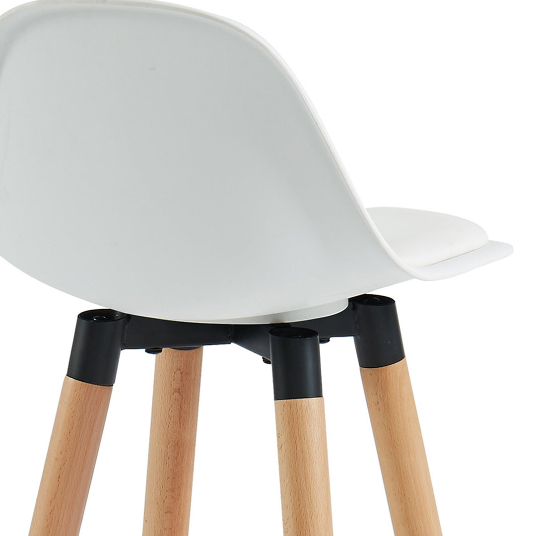 Lumetrix Counter Stool – Set of 2, 26" Curved ABS Seat Faux Leather Upholstered Stools with Beechwood Legs (Copy)