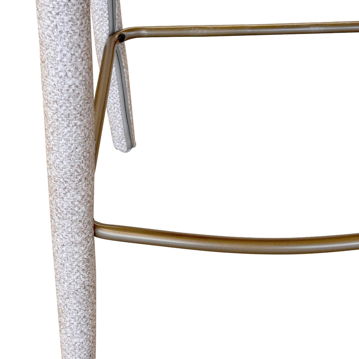 Tavior Counter Stool – Set of 2, 26" Multi-Toned Fabric Upholstered Stools with Aged Gold Footrest