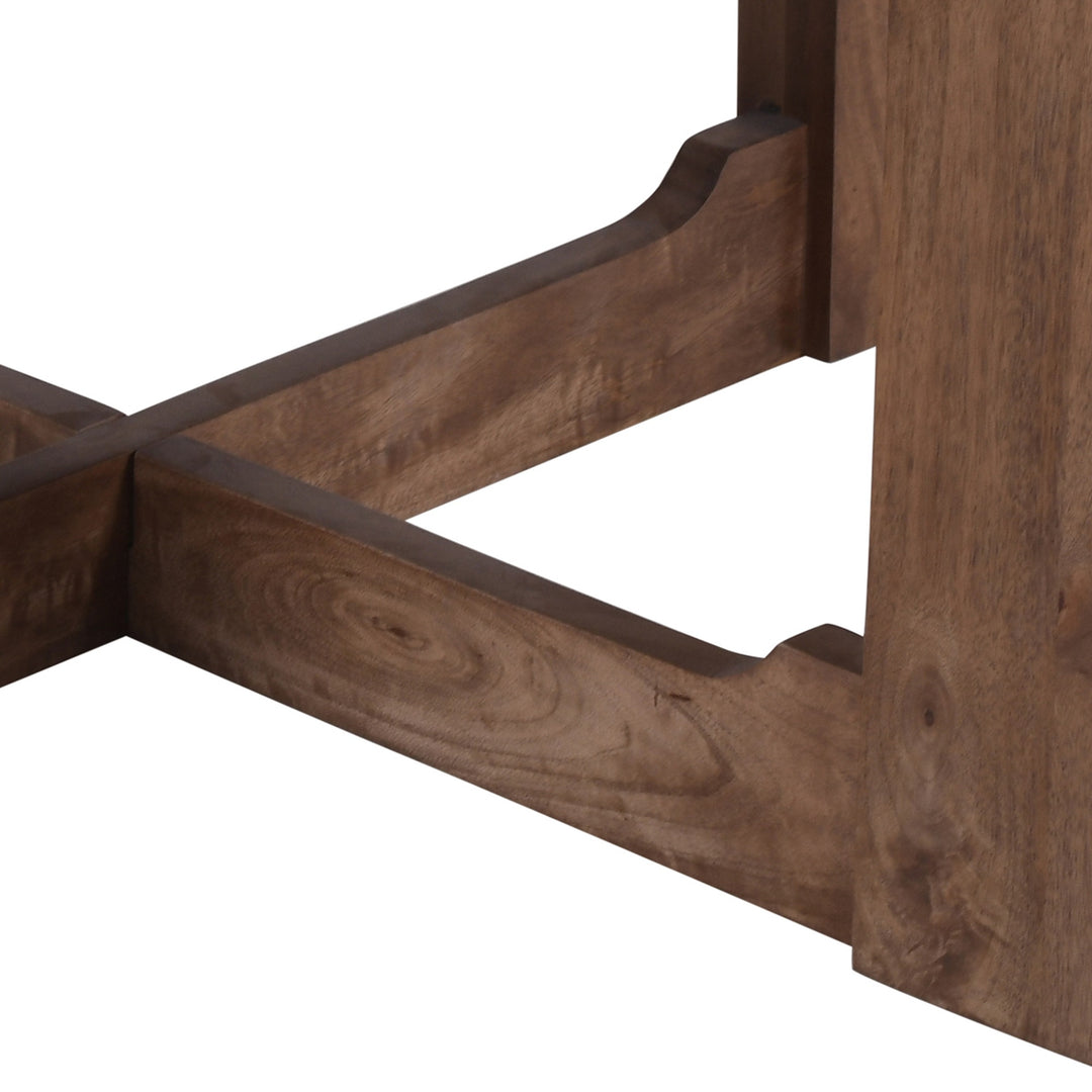 Parklore Mid-Century Modern 2-Tone Coffee Table with Solid Mango Wood Cross Base And Mocha Finish