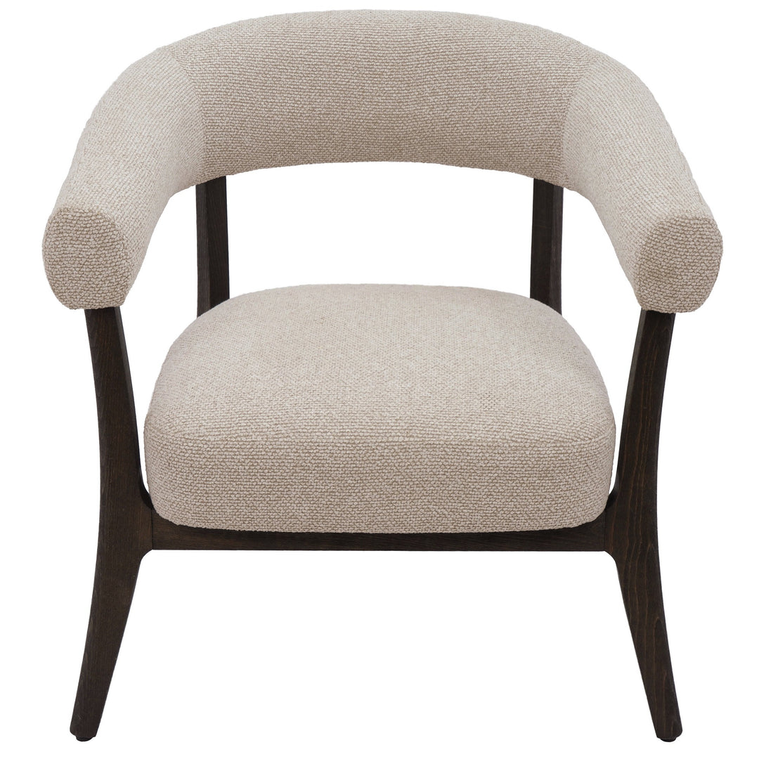 Umberridge Mid-Century Modern Accent Chair with Textured Two-Tone Upholstery And Walnut Finish Wood Frame
