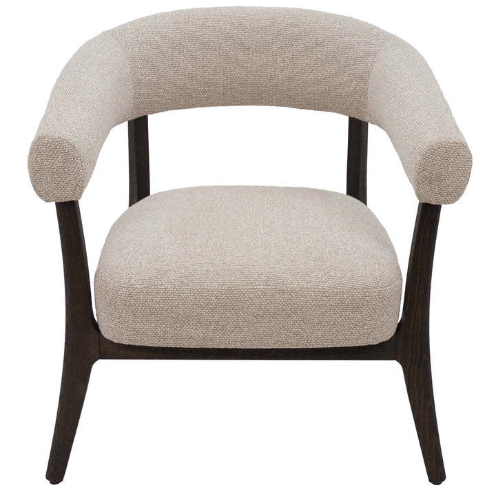 Umberridge Mid-Century Modern Accent Chair with Textured Two-Tone Upholstery And Walnut Finish Wood Frame