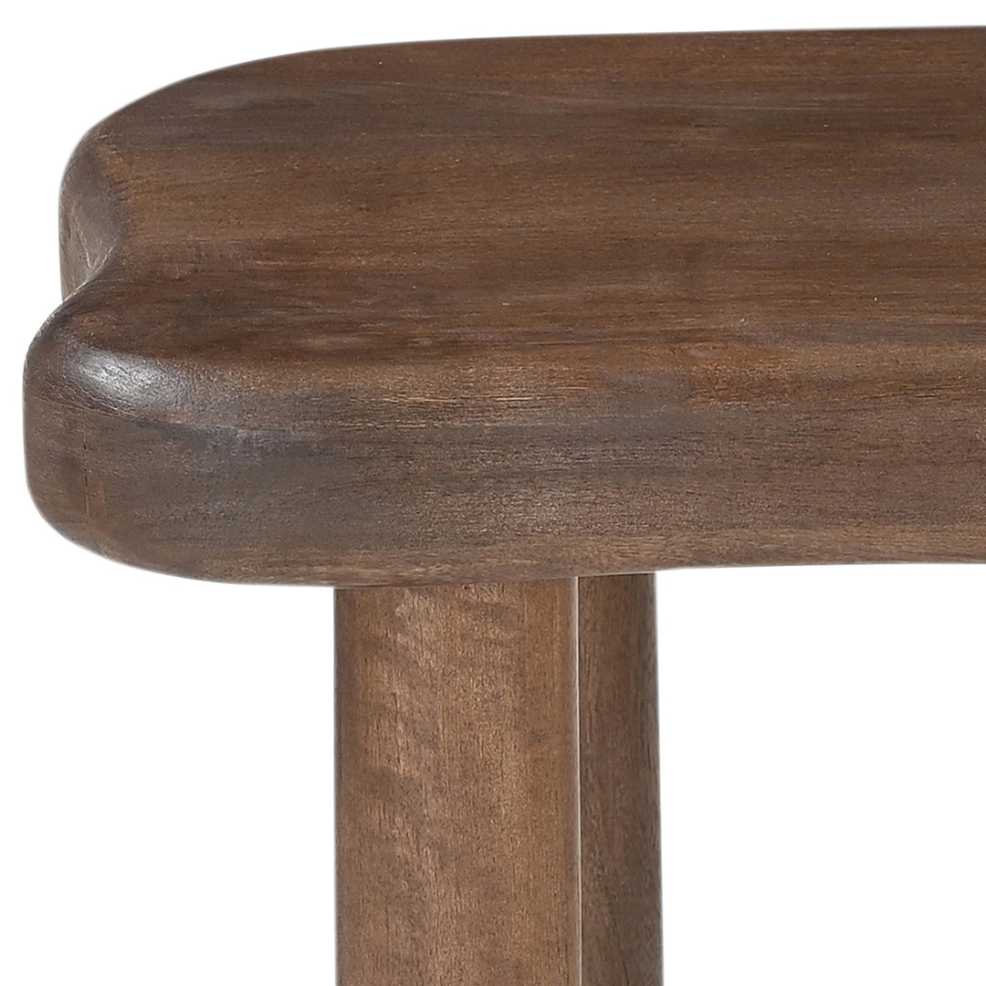 Carvello Freeform Solid Mango Wood Accent Table with Dark Walnut Finish