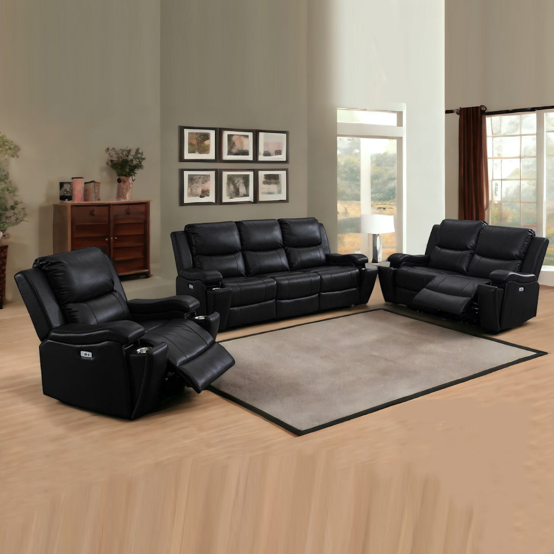 Aeron Recliner Set – Black Luxury with Power Comfort