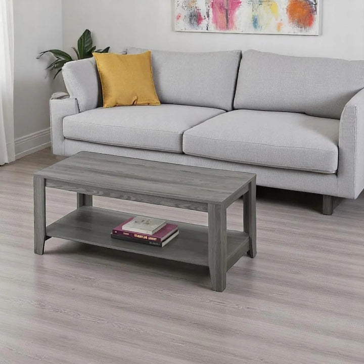 Evora Wooden Coffee Table – Solid Veneer Wood with 2-Tier Design