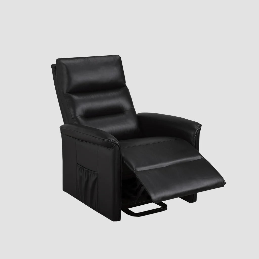 Elysia Recliner Lift Chair | Power Reclining Fabric Chair with Lift Function – Dazzling Black