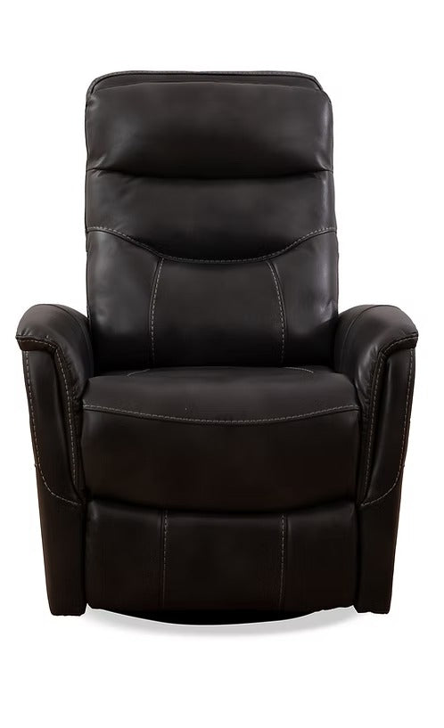 Nivello Power Recliner Chair with Swivel &amp; Glider Function, Zero Wallhugger Design, Soft Grey PU &amp; High-Density Foam Comfort