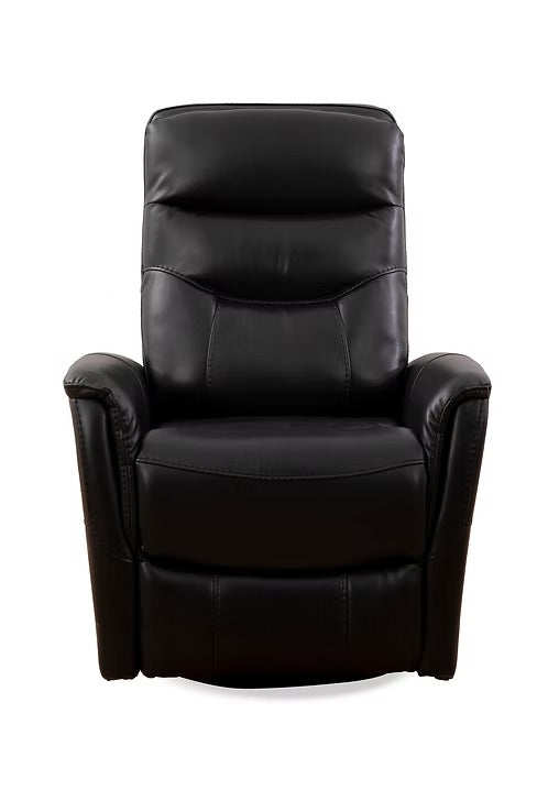 Nivello Power Recliner Chair with Swivel & Glider Function, Zero Wallhugger Design, Soft Black PU Upholstery & High-Density Foam Comfort