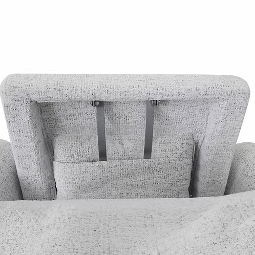 Zenvaro Recliner Chair in Soft Sahara Arctic Fabric with Adjustable Headrest, Swivel Glider Mechanism &amp; Side-Mounted Steel Handle