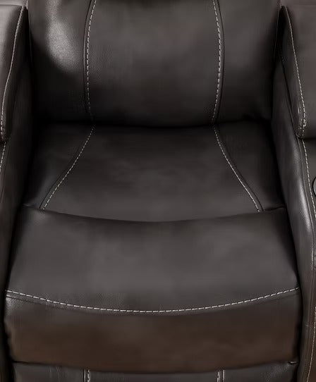 Quinvara Recliner Chair with Pull Handle, Swivel Glider Mechanism, Cup Holders, Storage Arms & Zero Wallhugger Design in Soft Grey PU