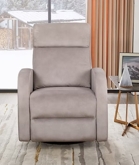 Wervano Recliner Chair with Swivel Glider Mechanism, Zero Wallhugger Design &amp; Soft Latte Fabric