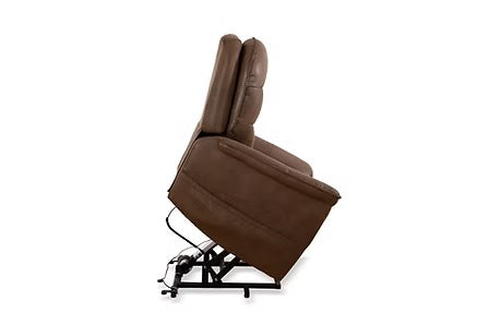Lunvexa Lift Chair in Soft Brown PU with Wired Remote Control &amp; High-Density Comfort Seating