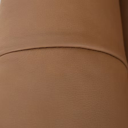 Zyrello Recliner Chair in Soft Caramel Brown Leather Match with Side-Mounted Steel Pull Handle &amp; Glider Rocking Mechanism