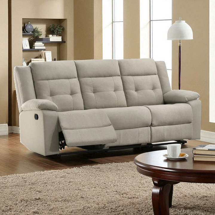 Norico Recliner Sofa – Light Grey Elegance with Everyday Comfort