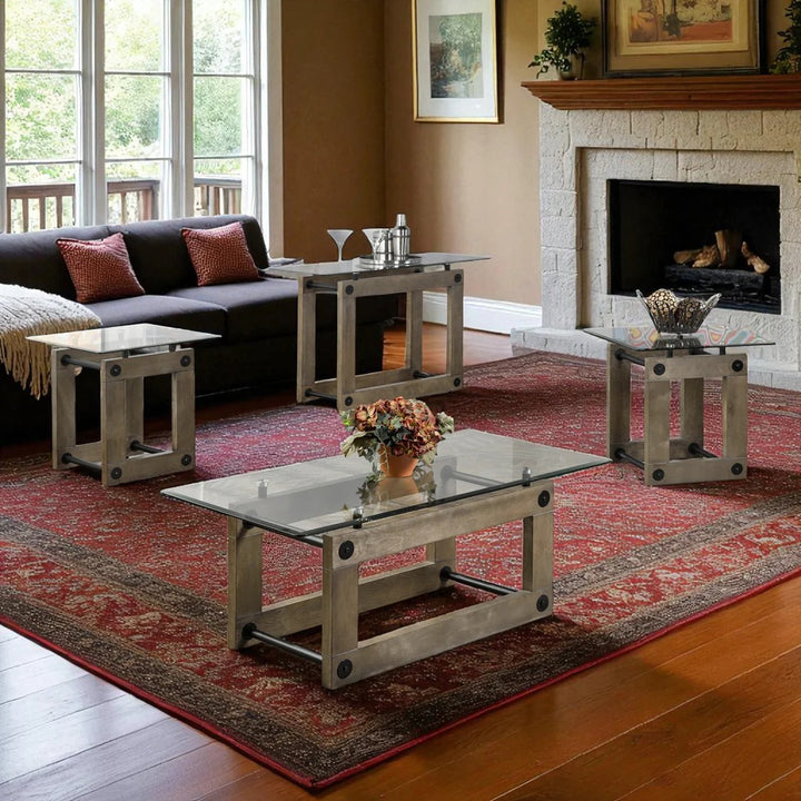 Bellagio Sofa Table – Ash Brown Frame & Tempered Glass Top