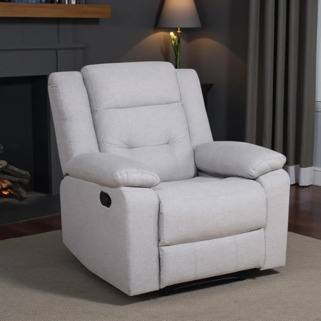 Reclino Recliner Chair with Manual Recline & Glider | Comfortable Fabric Recliner