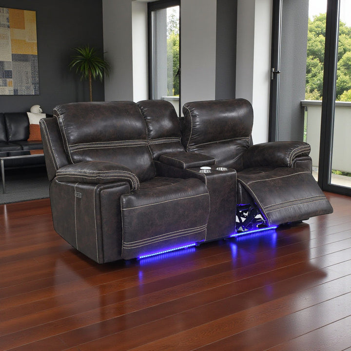 Sorex Recliner Loveseat – Dark Brown Power Luxury with Smart Comfort