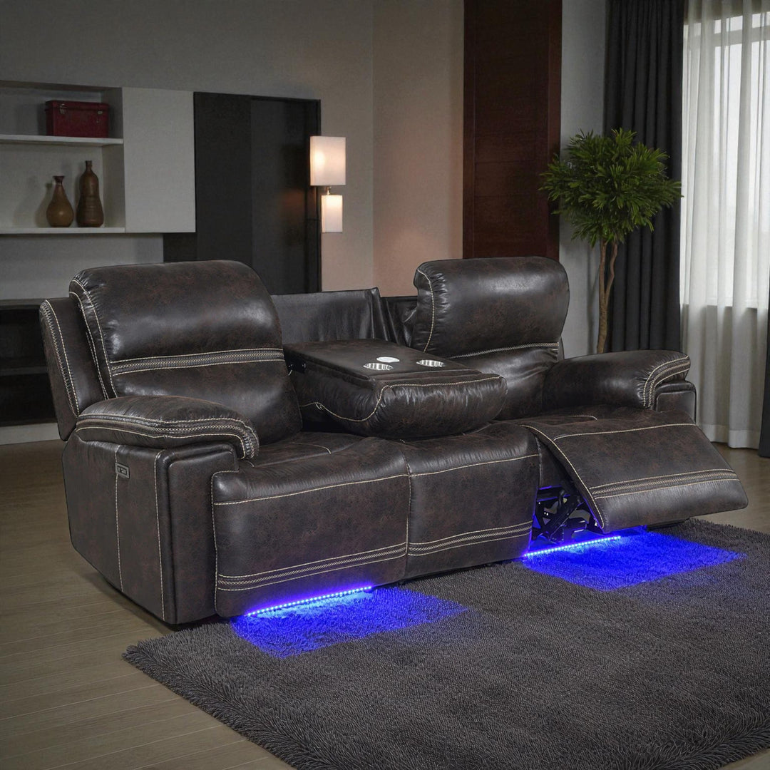 Sorex Recliner Sofa – Dark Brown Power Luxury with Smart Comfort