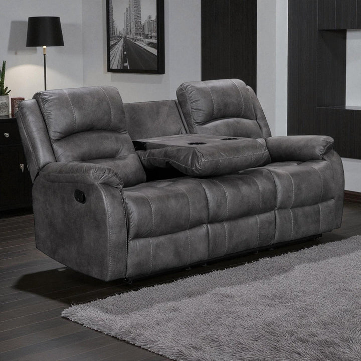 Quaro Recliner Loveseat – Modern Grey Comfort with Smart Functionality