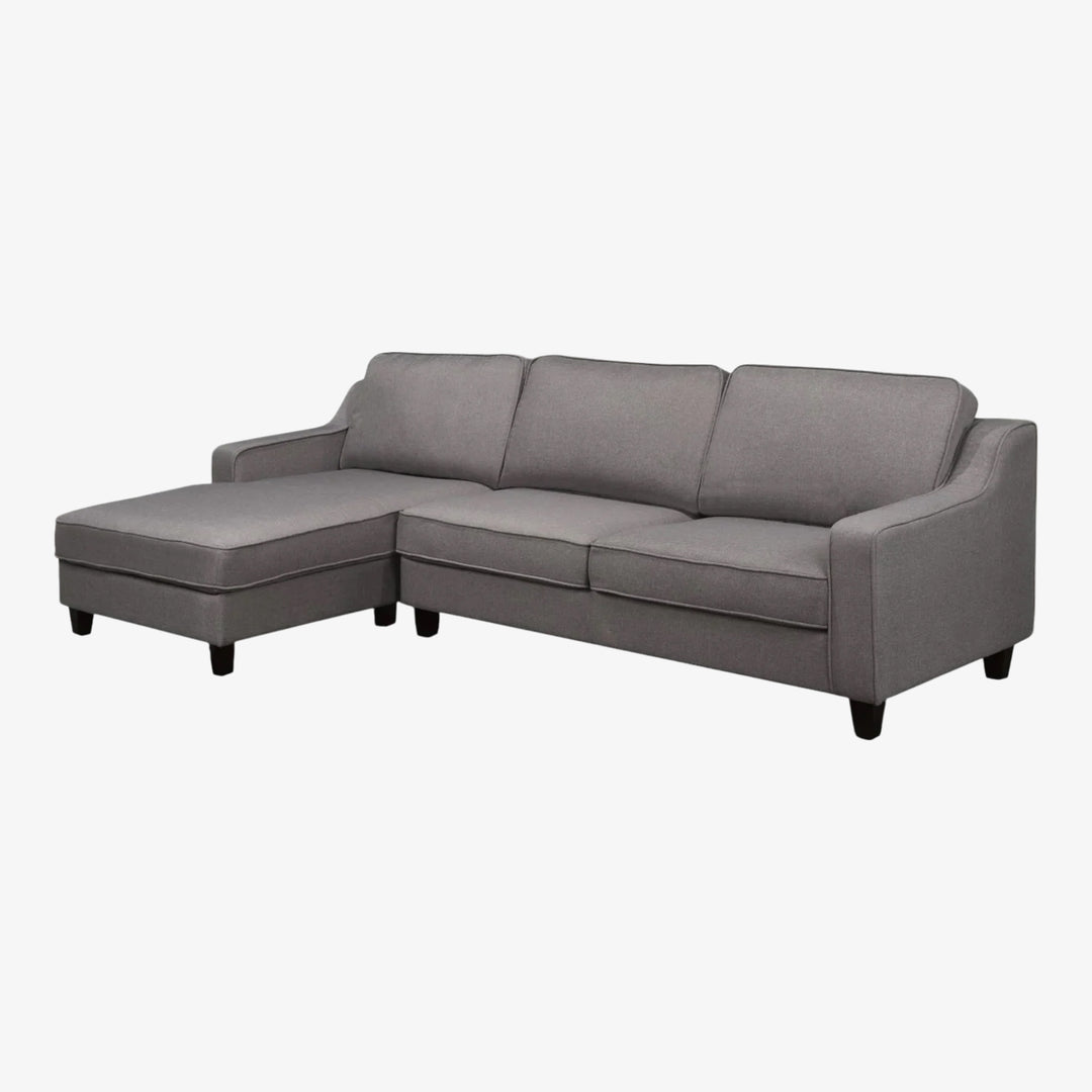 Tempo Fabric Upholstered Sectional Sofa With LHF Chaise - Grey | Modern Design with Lasting Comfort
