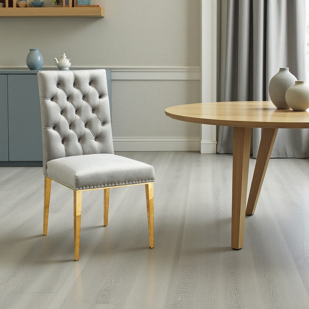 Sierra Dining Chair (Set of 2) - Grey/ Gold | Timeless, Stylish, Comfortable & Built to Last