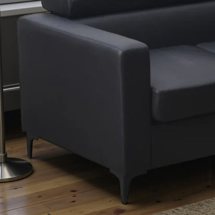 Lucent Leathaire Upholstered Sectional Sofa With Reversible Chaise - Black | Stylish, Comfortable & Built to Last