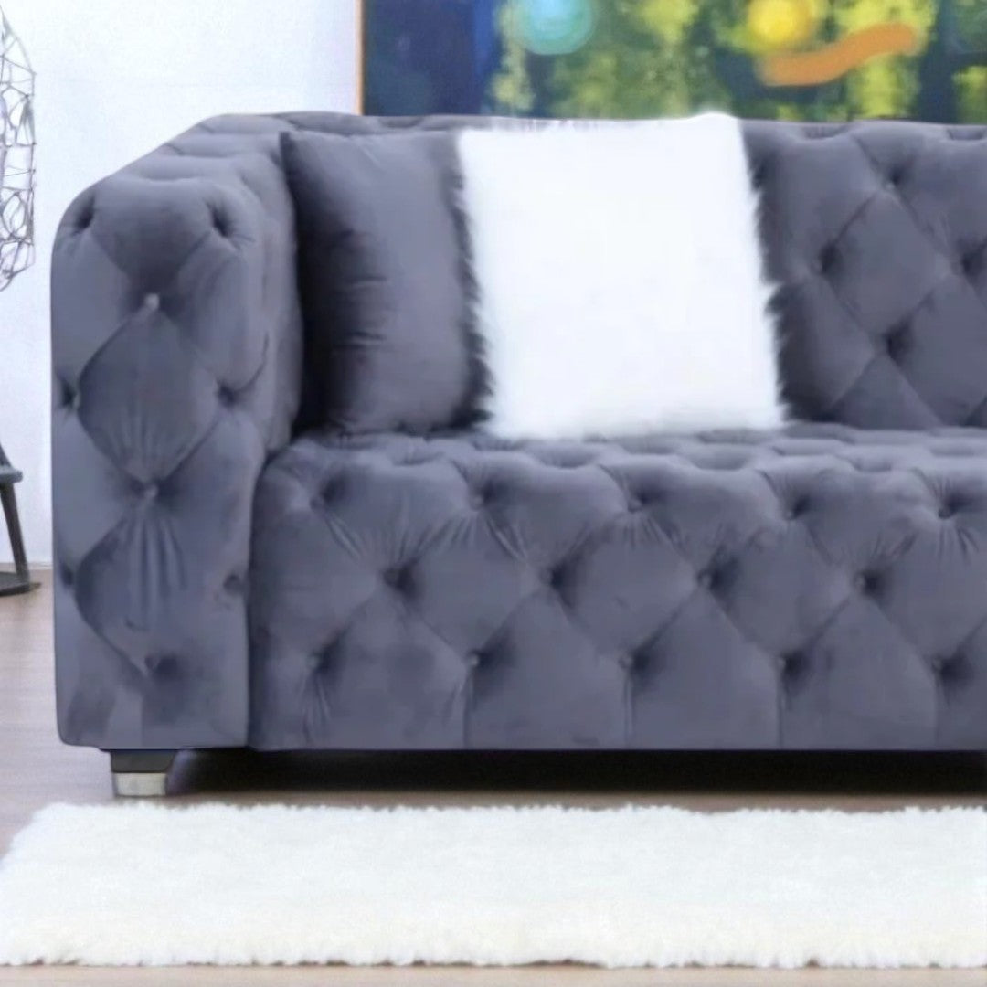 Supreme 3-Seater Sectional Sofa in Fabric Upholstery - Grey | Available In LHF/ RHF Configuration