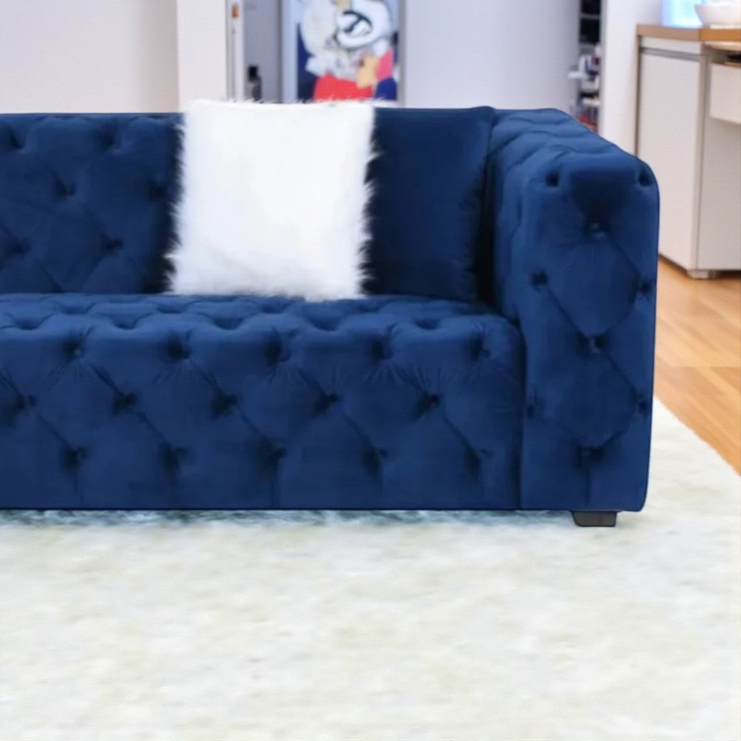 Supreme 3-Seater Sectional Sofa in Fabric Upholstery - Blue | Available In LHF/ RHF Configuration