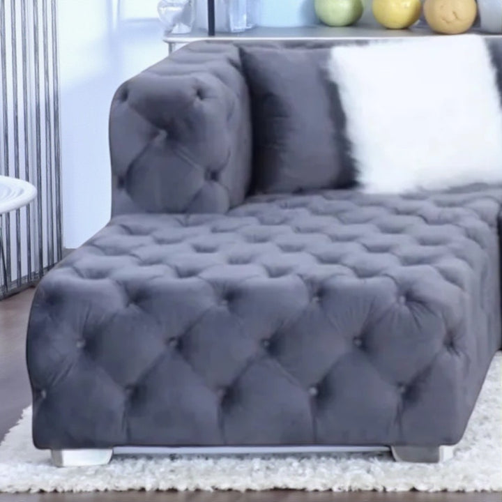 Melody Fabric Upholstered 5-Seater Sectional Sofa with Dual Corner Chaise - Grey | Stylish, Durable & Built to Last