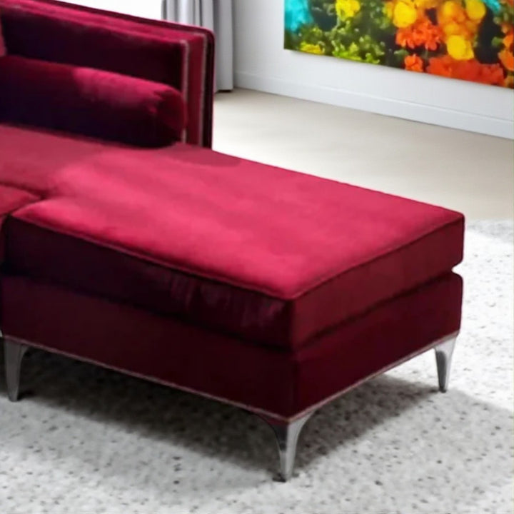 Majestic Sectional Sofa with Fabric Upholstery & Reversible Chaise - Red | Timeless, Sleek & Comfortable