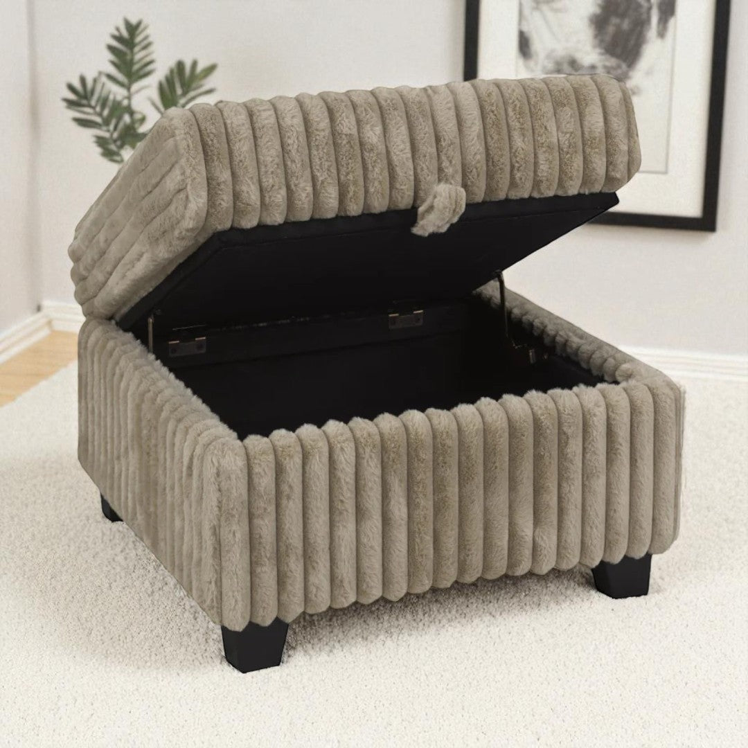 Pinewood Fabric Upholstered Sectional Sofa With Reversible Ottoman -  Brown | Timeless, Sleek & Comfortable