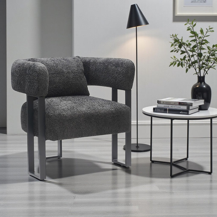 Aspen Metallic Accent Chair in Fabric Upholstery - Black | Timeless, Stylish, Durable & Comfortable