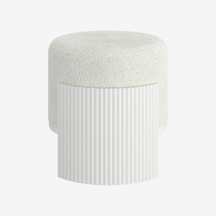 Lydia Fabric Upholstered Accent Ottoman - Ivory/ White | Sleek, Stylish & Built to Last