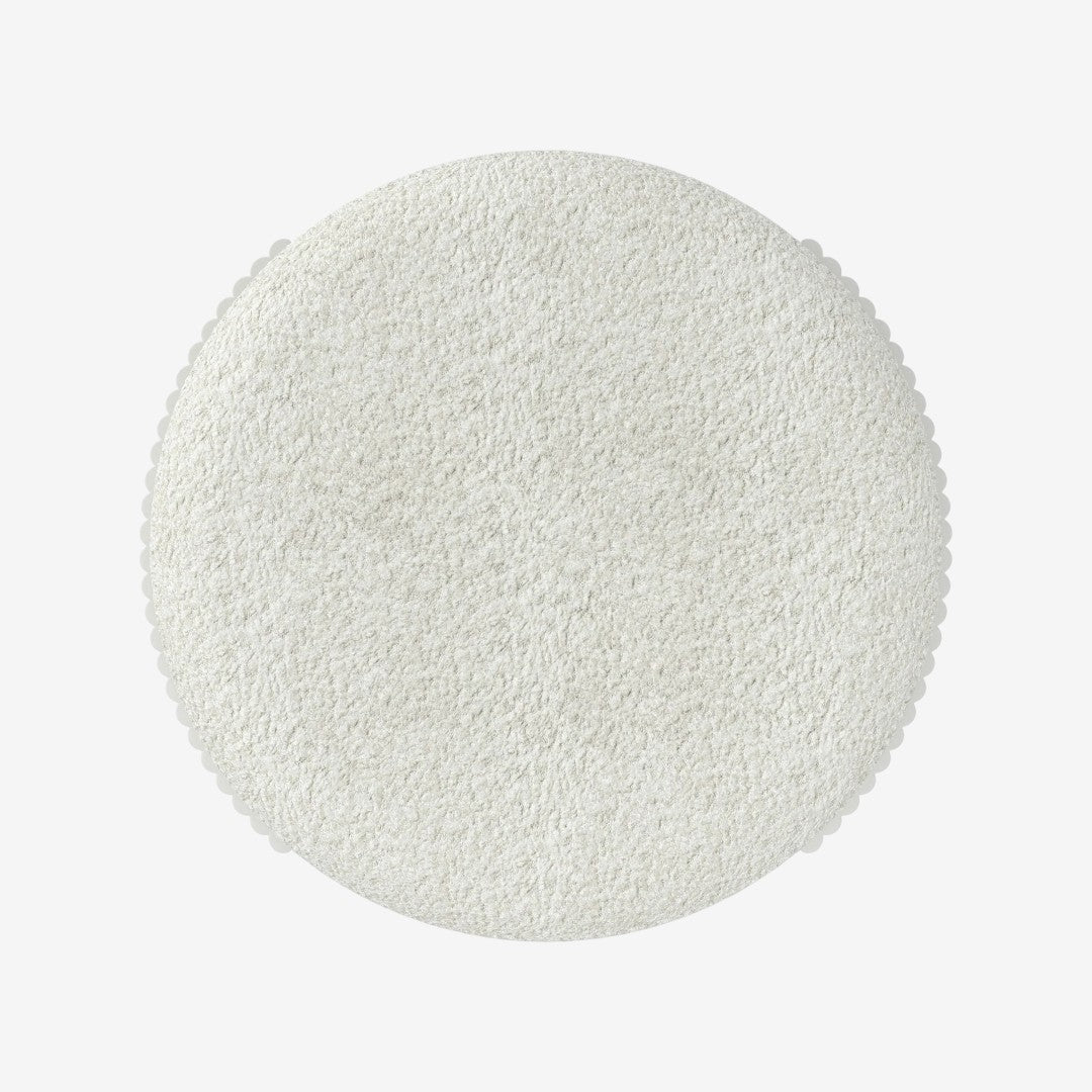 Lydia Fabric Upholstered Accent Ottoman - Ivory/ White | Sleek, Stylish & Built to Last