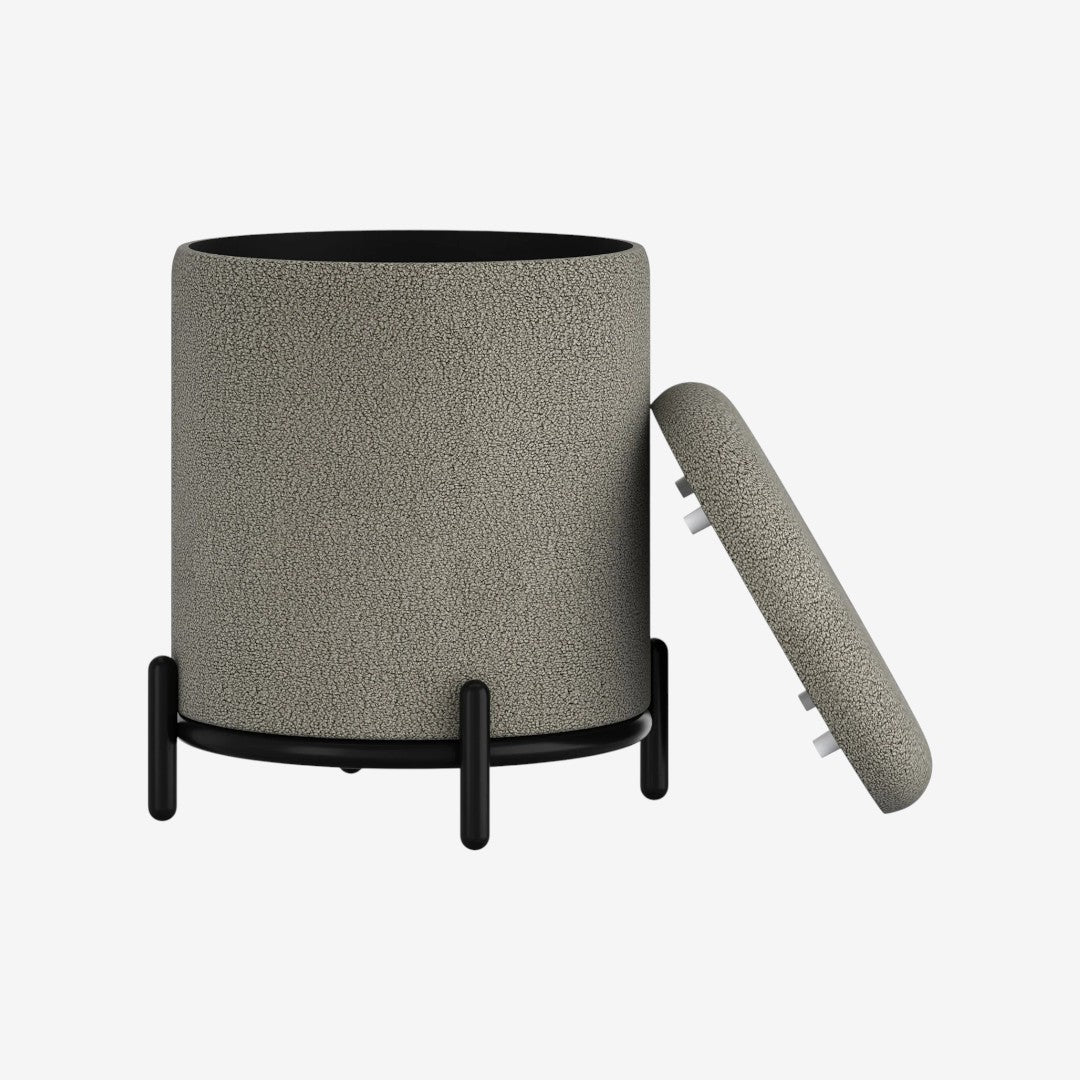 Tyler Fabric Upholstered Accent Ottoman - Warm Grey | Modern, Durable & Storage Solution