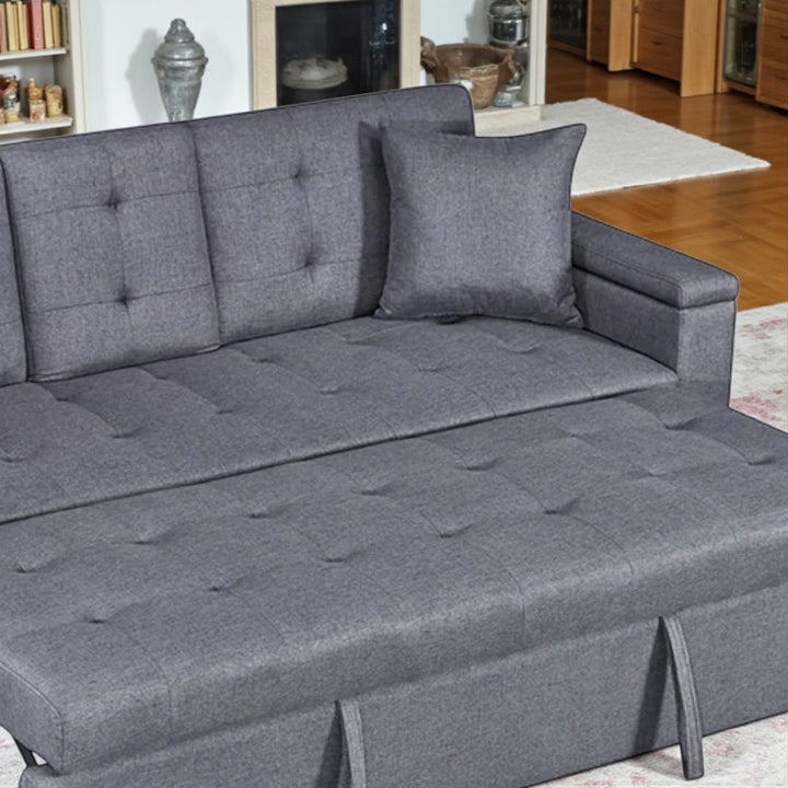 Cosmos Sleeper Sofa Bed With Smart Storage & USB Charging Ports - Grey | Sleek, Comfortable & Affordable