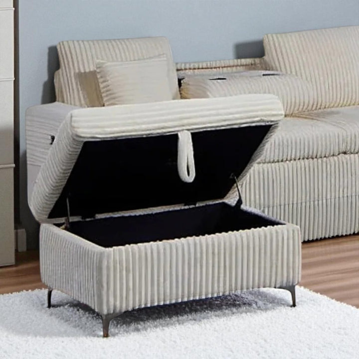 Serene Fabric Upholstered Sectional Sofa with Dual Corner Chaise - Beige | Stylish, Affordable & Durable