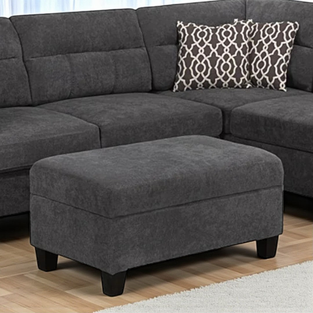 Lavish Fabric Upholstered Sectional Sofa With RHF Chaise - Grey | Timeless, Sleek & Comfortable