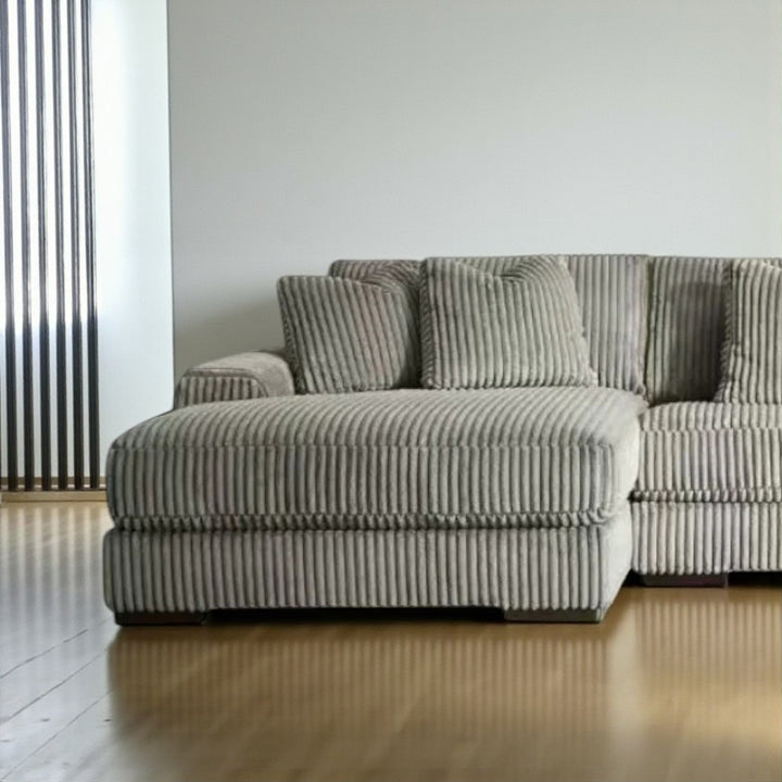 Nebula Sectional Sofa In Fabric Upholstery Made up of 3-Piece - Grey | Available In LHF/ RHF Configuration