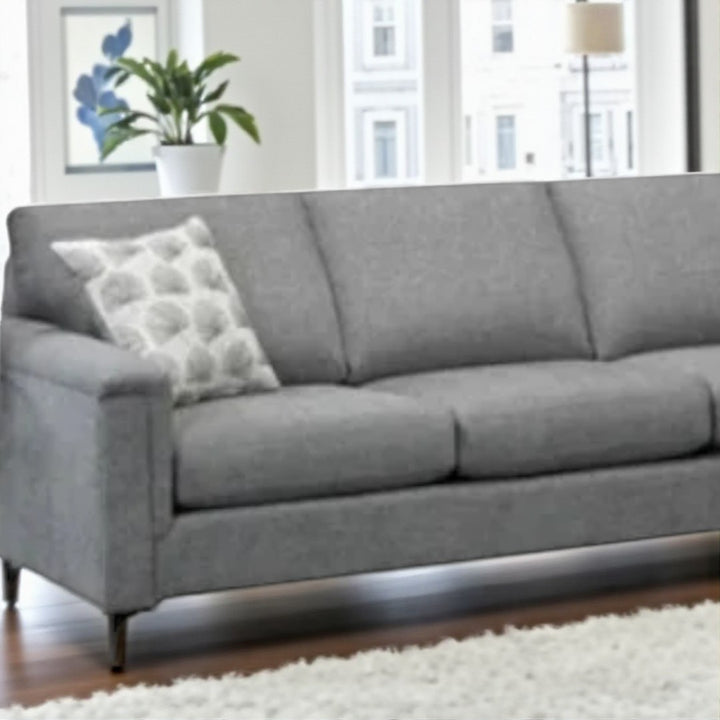 Solara Fabric Upholstered Sectional Sofa With RHF Corner Chaise - Grey | Modern, Sturdy & Comfortable