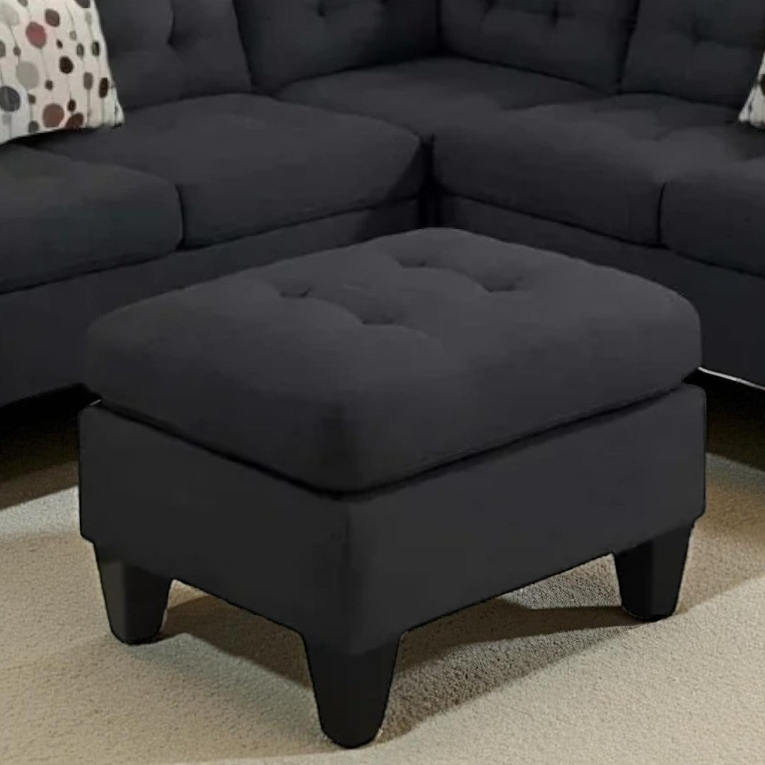 Arcadia Fabric Upholstered Sectional Sofa in 4-Piece With Cocktail Ottoman - Black | Stylish, Comfortable & Built to Last